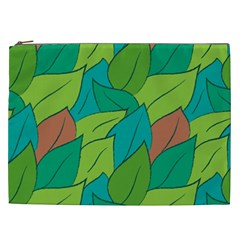 Leaves Pattern Autumn Background Cosmetic Bag (xxl)