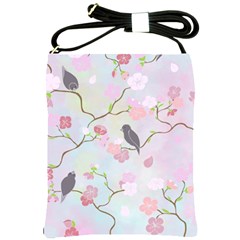 Bird Blossom Seamless Pattern Shoulder Sling Bag by Ravend