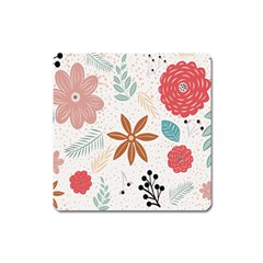 Nature Flora Background Wallpaper Square Magnet by Ravend