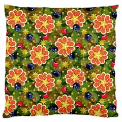 Fruits Star Blueberry Cherry Leaf Standard Flano Cushion Case (one Side)