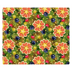 Fruits Star Blueberry Cherry Leaf Double Sided Flano Blanket (small) 