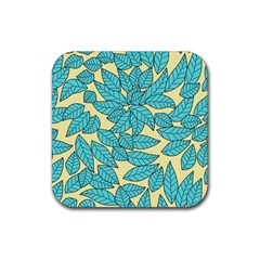 Illustration Sheets Dry Leaves Print Pattern Rubber Coaster (square)