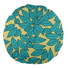 Illustration Sheets Dry Leaves Print Pattern Large 18  Premium Round Cushions by Ravend