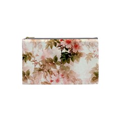 Flower Plant Vintage Retro Cosmetic Bag (small) by Ravend