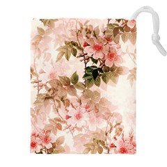 Flower Plant Vintage Retro Drawstring Pouch (5xl) by Ravend