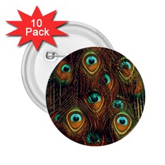 Peacock Feathers 2 25  Buttons (10 Pack)  by Ravend