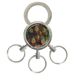 Peacock Feathers 3-ring Key Chain