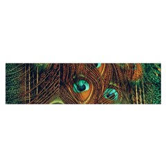 Peacock Feathers Oblong Satin Scarf (16  X 60 ) by Ravend