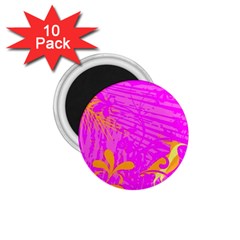 Spring Tropical Floral Palm Bird 1 75  Magnets (10 Pack) 