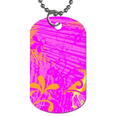 Spring Tropical Floral Palm Bird Dog Tag (two Sides) by Ravend