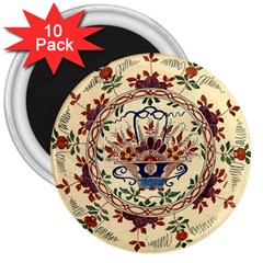 Vintage Antique Plate China 3  Magnets (10 Pack) 