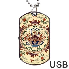 Vintage Antique Plate China Dog Tag Usb Flash (one Side) by Ravend