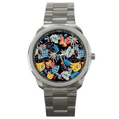 Design Print Pattern Colorful Sport Metal Watch