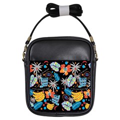 Design Print Pattern Colorful Girls Sling Bag by Ravend