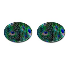 Beautiful Peacock Feathers Cufflinks (oval)