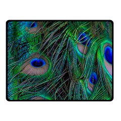 Beautiful Peacock Feathers Fleece Blanket (small)