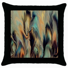 Abstract Painting In Colored Paints Throw Pillow Case (black)