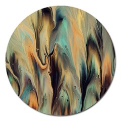 Abstract Painting In Colored Paints Magnet 5  (round)