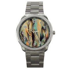 Abstract Painting In Colored Paints Sport Metal Watch