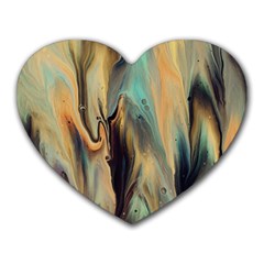 Abstract Painting In Colored Paints Heart Mousepads