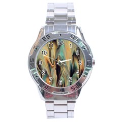 Abstract Painting In Colored Paints Stainless Steel Analogue Watch by Ravend