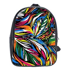 Tropical Monstera Pattern Leaf School Bag (xl)