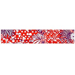 Leaf Red Point Flower White Large Flano Scarf 