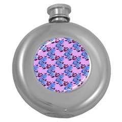 Roses Flowers Background Leaves Round Hip Flask (5 Oz)