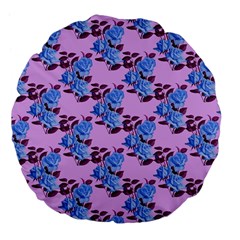 Roses Flowers Background Leaves Large 18  Premium Flano Round Cushions