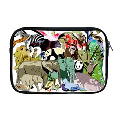 Zoo-animals-peacock-lion-hippo Apple Macbook Pro 17  Zipper Case by Pakrebo
