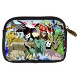 Zoo-animals-peacock-lion-hippo- Digital Camera Leather Case Back