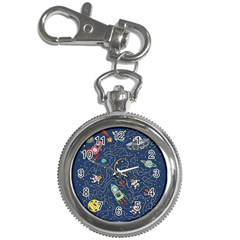 Illustration Cat Space Astronaut Rocket Maze Key Chain Watches