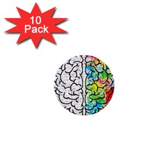 Illustration Brain Mind Psychology Idea Drawing 1  Mini Buttons (10 Pack)  by Ravend