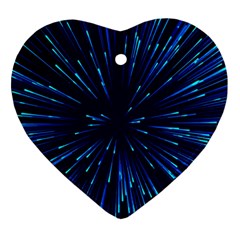 Particle Art Background Blue Ornament (heart) by Ravend