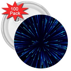 Particle Art Background Blue 3  Buttons (100 Pack) 