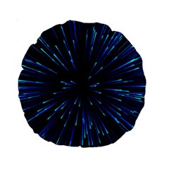 Particle Art Background Blue Standard 15  Premium Round Cushions