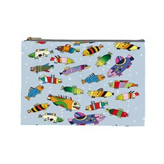 Fish Ocean Sea Water Diving Blue Nature Cosmetic Bag (large)