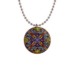 Mosaic Pattern Background 1  Button Necklace