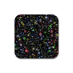 Universe Star Planet Galaxy Rubber Square Coaster (4 Pack) by Ravend