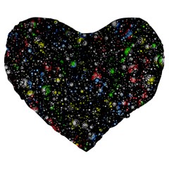 Universe Star Planet Galaxy Large 19  Premium Heart Shape Cushions by Ravend