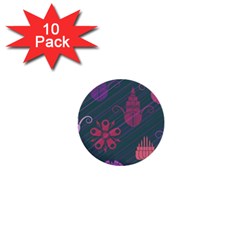 Floral Non Seamless Pattern 1  Mini Buttons (10 Pack) 