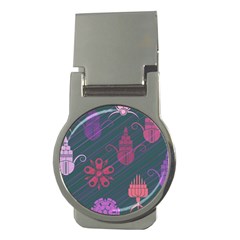 Floral Non Seamless Pattern Money Clips (round) 