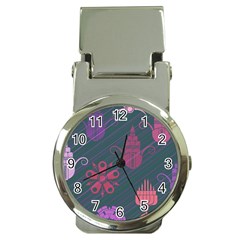 Floral Non Seamless Pattern Money Clip Watches