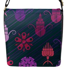 Floral Non Seamless Pattern Flap Closure Messenger Bag (s)