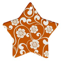 Orange Floral Walls  Ornament (star)