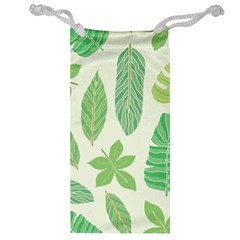 Watercolor Banana Leaves  Jewelry Bag by ConteMonfrey