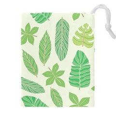 Watercolor Banana Leaves  Drawstring Pouch (4xl) by ConteMonfrey