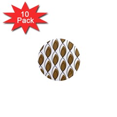 Brown Minimalist Leaves  1  Mini Magnet (10 Pack)  by ConteMonfrey