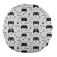 Pattern Retro Italy Cars Classic Large 18  Premium Flano Round Cushions by danenraven