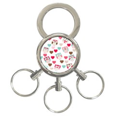 Lovely Owls 3-ring Key Chain
